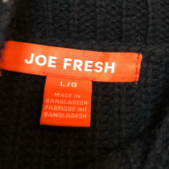 Joe Fresh Womens Black Wool Knit Sweater SZ L - Picture 6 of 8